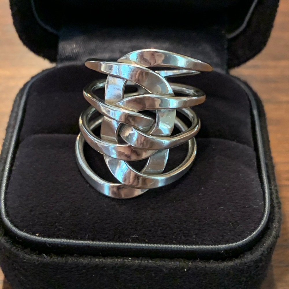 Sterling silver swirly ring | size 7